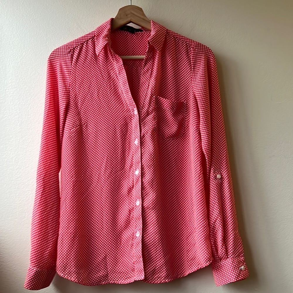 Outback Red Polka Dot Button Down Size XS